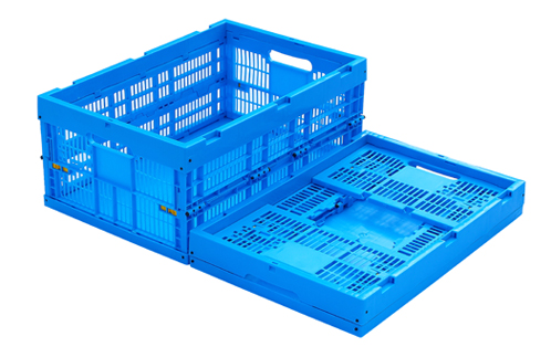 Collapsible plastic crates