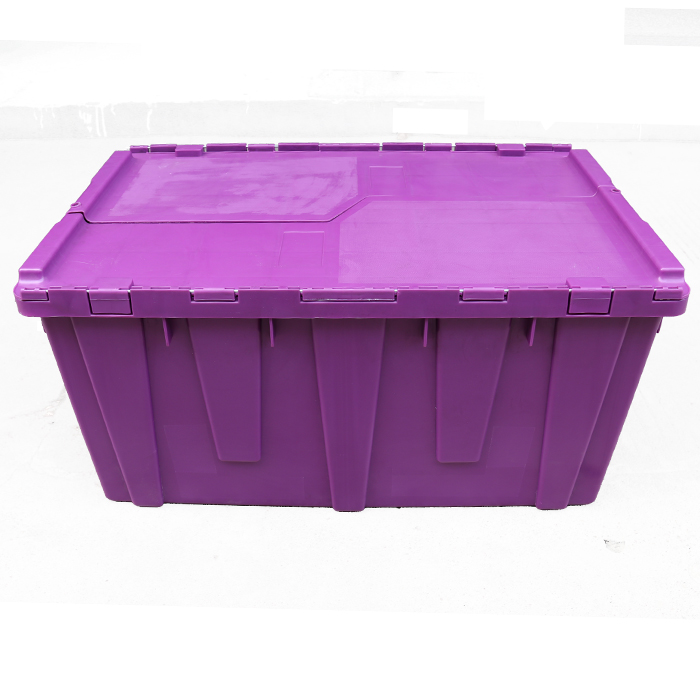 plastic storage containers with lids attached