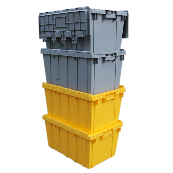 plastic storage container attached lid