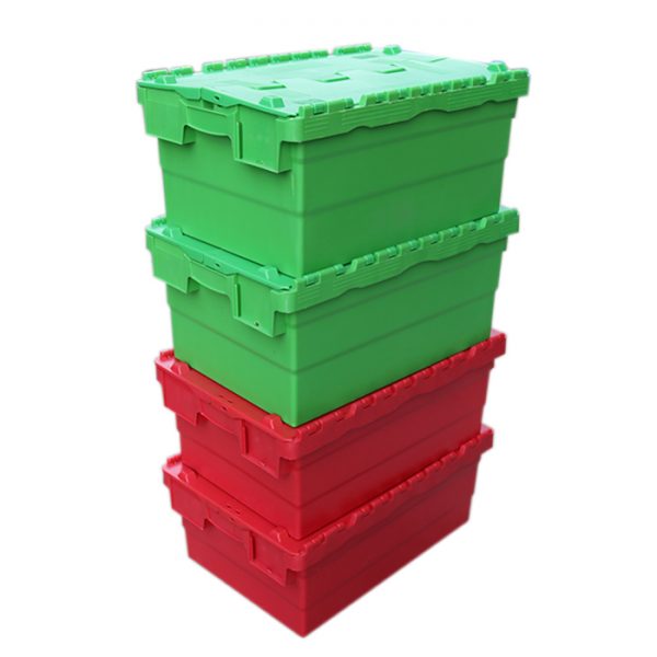 cajas de plástico con tapa abatible